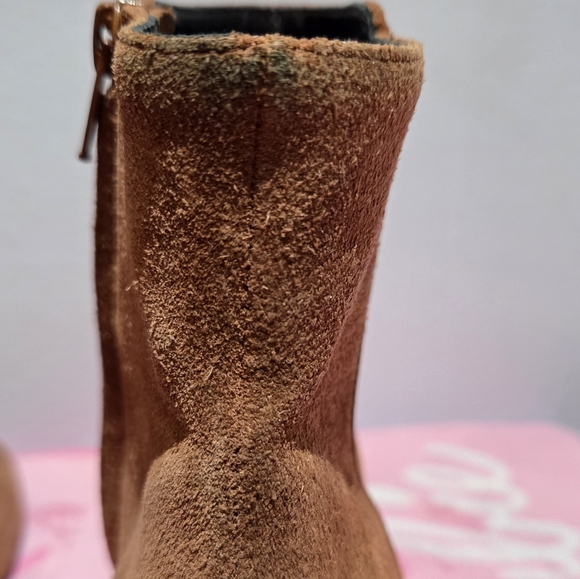 Women's AGL Leather Suede Cognac Ankle Boot, Size 38 - Picture 13 of 16